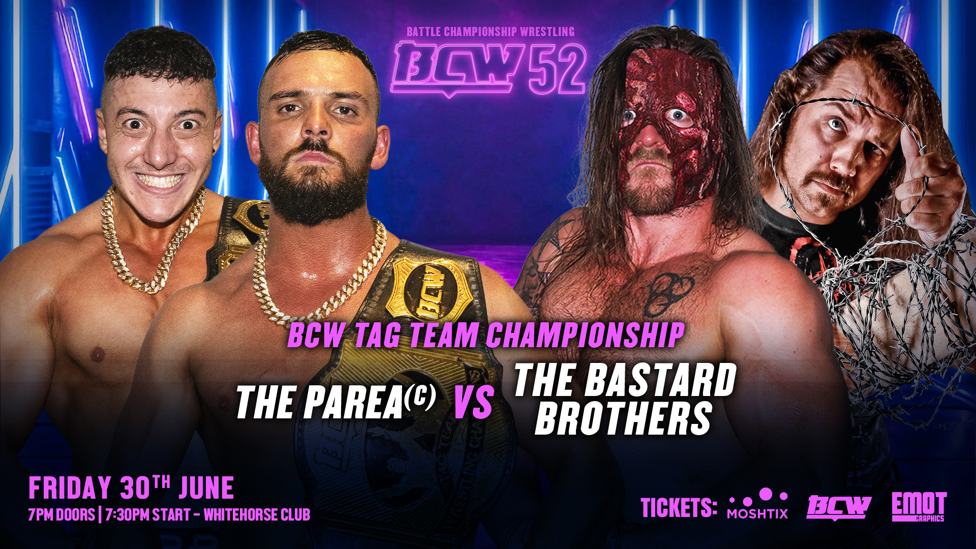 New champs THE PAREA to face THE BASTARD BROTHERS in first title